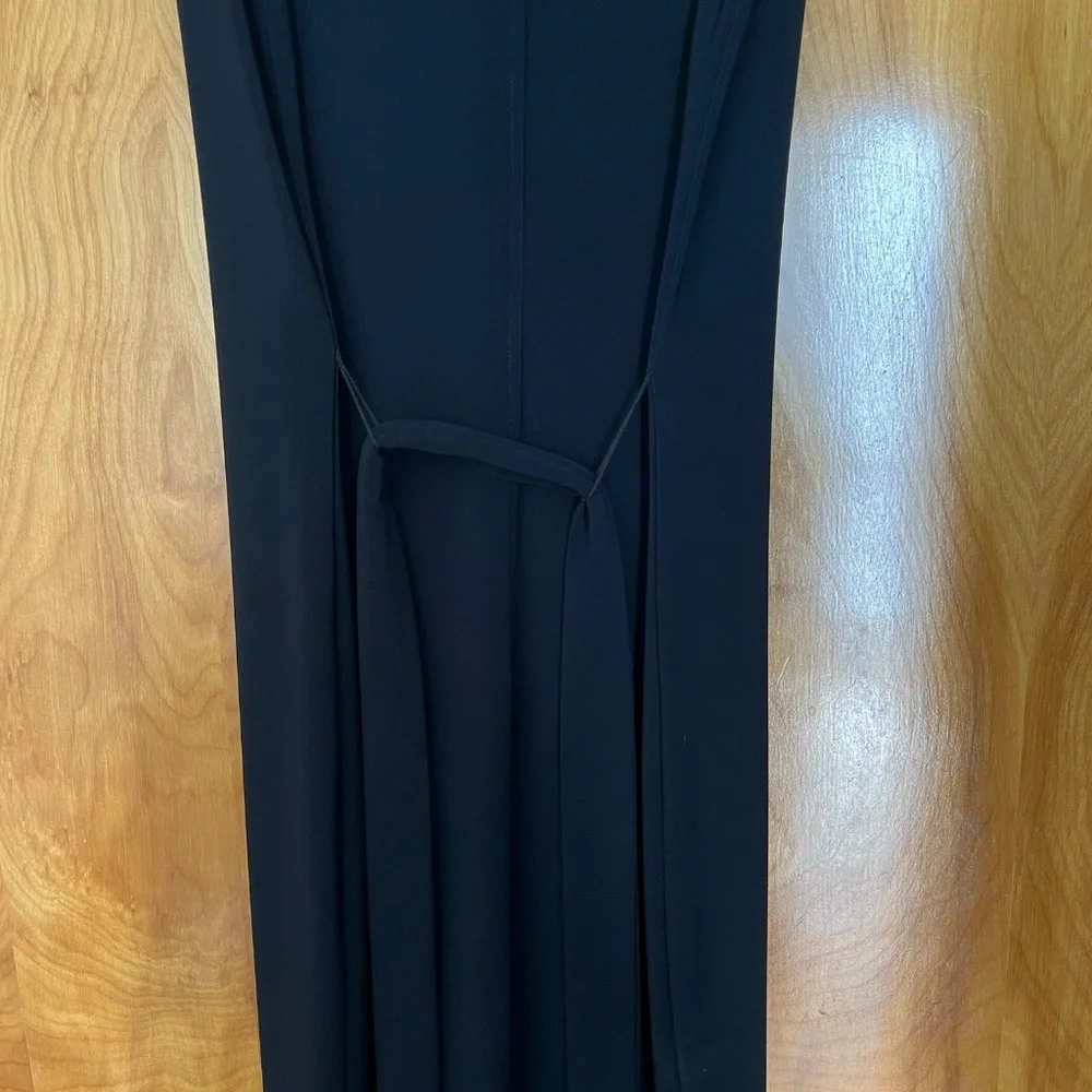 Boston Proper Black Beyond Travel Belted Side Slits Maxi Dress Sz S 6-8 - Picture 9 of 14